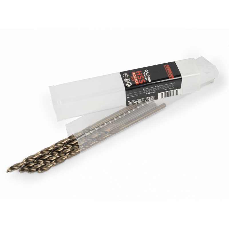 Ferrcan Brocas para metal HSS DIN340 M35 cobalto de talla larga (paquete de 5 unidades por medida)
